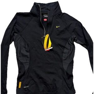 NWT Nike Fit Dry Livestrong 1/4 Zip Running Top Womens XS Long Sleeved Black NEW